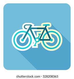 Bicycle on a blue background. Vector illustration. EPS8. Flat icon.