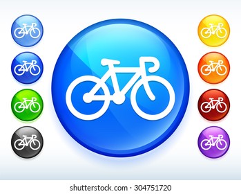 Bicycle on Colorful Round Button