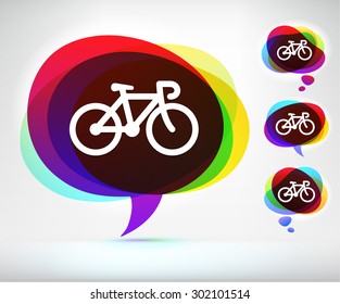 Bicycle on Colorful Speech Bubble