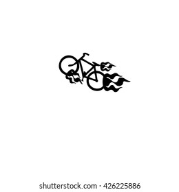 Bicycle on fire symbol