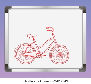 Bicycle on a flip chart background. Bike. vector illustration.