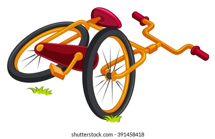 Bicycle on the ground illustration