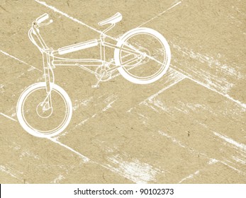 bicycle on grunge background, vector illustration