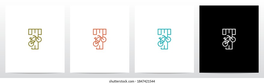 Bicycle On Letter Logo Design T