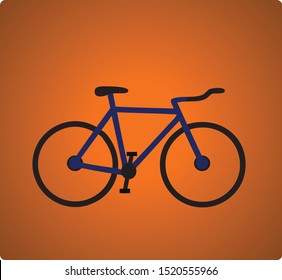 Bicycle on orange background vector icon