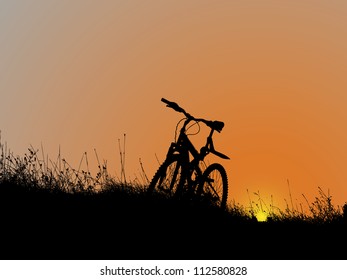 Bicycle on sunset