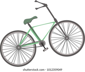 Bicycle on white background