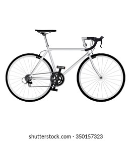 Bicycle on white background