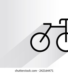 bicycle on white background, flat and shadow theme