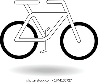 Bicycle on white background, isolated image, vector illustration