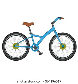 Bicycle on a white background. Bicycle vector illustration.