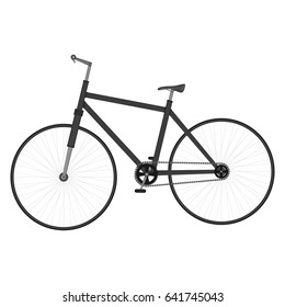 Bicycle on the white background. Vector illustration with retro bicycle.
