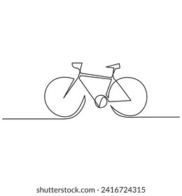 Bicycle one line continuous  outline vector art illustration