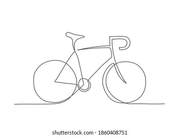 Bicycle One line drawing Vector bicycle in line style on white background