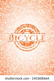 Bicycle orange mosaic emblem with background