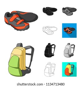 Bicycle outfit cartoon,black,flat,monochrome,outline icons in set collection for design. Bicycle and tool vector symbol stock web illustration.