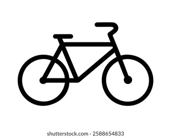 Bicycle outline icon, isolated on white background. Vector illustration.