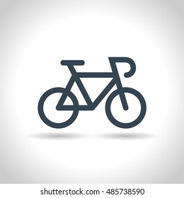 Bicycle outline icon, minimal flat design style. Bike vector illustration