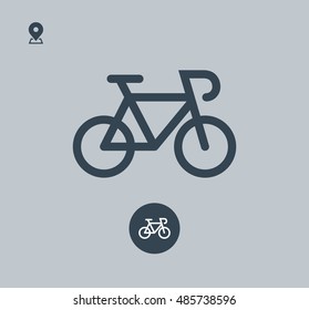 Bicycle outline icon, minimal flat design style. Bike vector illustration