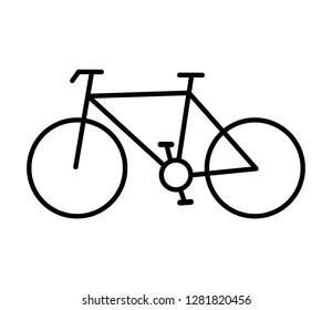 Bicycle outline icon, modern minimal flat design style, bike vector illustration