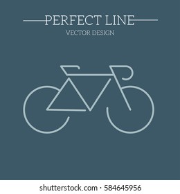 Bicycle outline icon, modern minimal design style