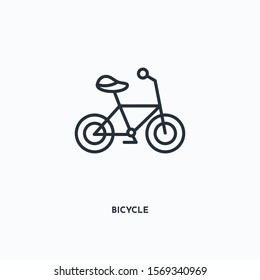 Bicycle outline icon. Simple linear element illustration. Isolated line Bicycle icon on white background. Thin stroke sign can be used for web, mobile and UI.