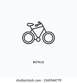 bicycle outline icon. Simple linear element illustration. Isolated line bicycle icon on white background. Thin stroke sign can be used for web, mobile and UI.