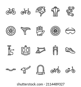 Bicycle outline style icon set	