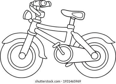 bicycle outline vector illustration,children's bicycle