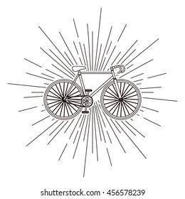 bicycle over burst background isolated icon design, vector illustration  graphic 