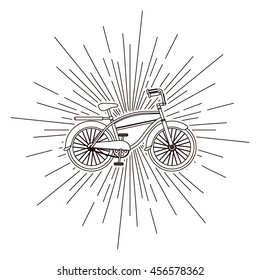bicycle over burst background isolated icon design, vector illustration  graphic 