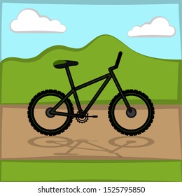 Bicycle over a natural landscape - Vector illustration