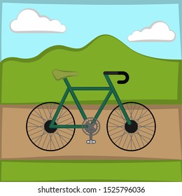 Bicycle over a natural landscape - Vector illustration