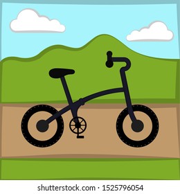 Bicycle over a natural landscape - Vector illustration