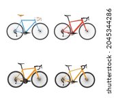 Bicycle pack, bundle of 4 road bike vector isolated on white background