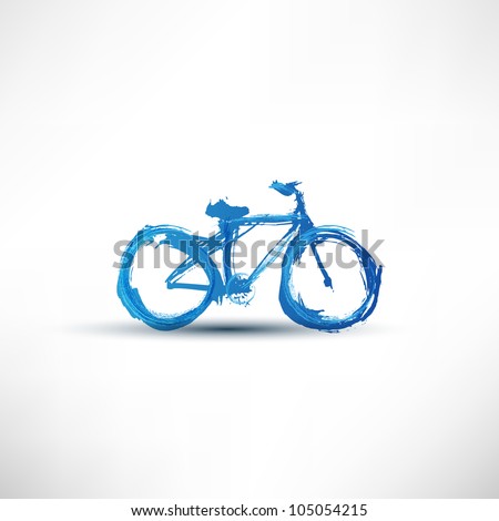 Bicycle painted with a brush