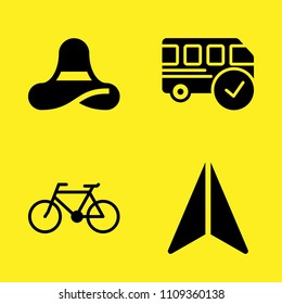 bicycle, pamela, bus and navigator vector icon set. Sample icons set for web and graphic design