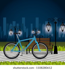 bicycle in the park scene
