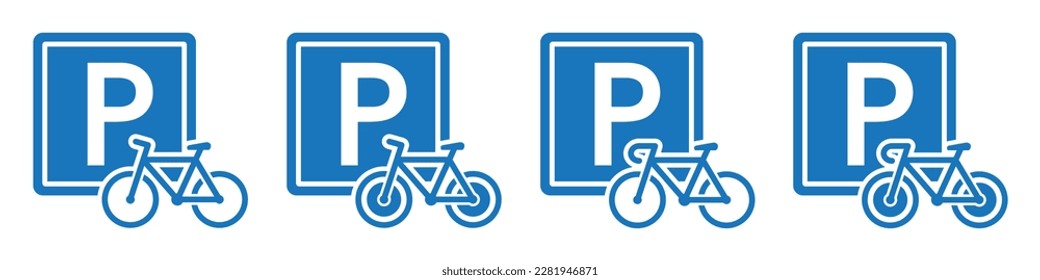 Bicycle parking area icon. Bike parking area icon, vector illustration