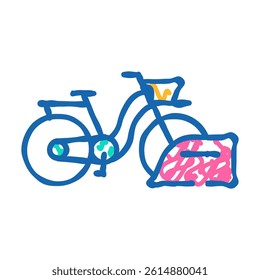 bicycle parking doodle icon sketch vector. bicycle parking sign. isolated symbol illustration