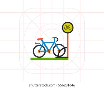 Bicycle Parking Flat Icon