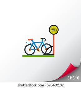 Bicycle Parking Flat Icon