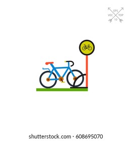 Bicycle Parking Flat Icon