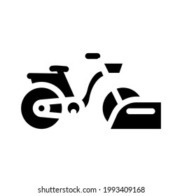 bicycle parking glyph icon vector. bicycle parking sign. isolated contour symbol black illustration