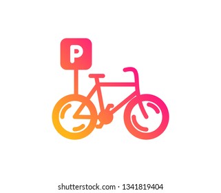 Bicycle parking icon. Bike park sign. Public transport place symbol. Classic flat style. Gradient bicycle parking icon. Vector