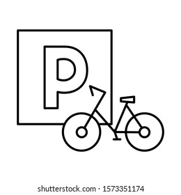 Bicycle parking icon. Element of public services thin line icon in white background