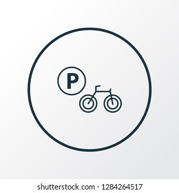 Bicycle parking icon line symbol. Premium quality isolated bike park element in trendy style.