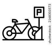 Bicycle parking icon outline vector. Bike park. Area place