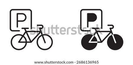 bicycle parking icon icon set, vector illustration .