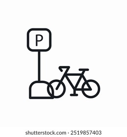 bicycle parking icon sign vector